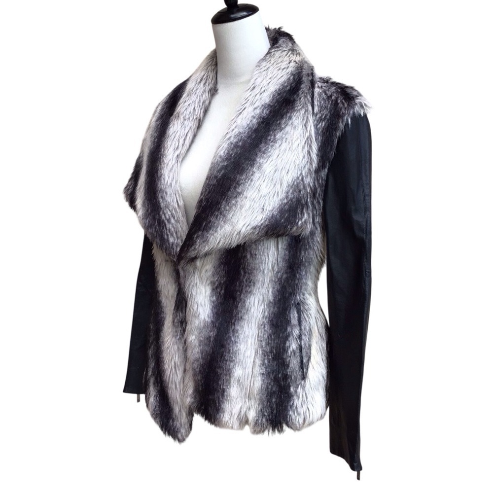 Stella & Jaime Chamonix Genuine Leather & Faux Fur Jacket Size Small - Picture 6 of 14